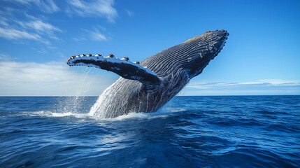 humpback whale breaching ocean surface wildlife photography marine animal sea mammal aquatic giant n