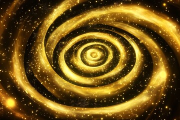 Wall Mural - golden spiral vortex with glowing light particles in a cosmic space setting