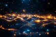 © Creative - A digital abstract illustration of glowing particles and wave patterns