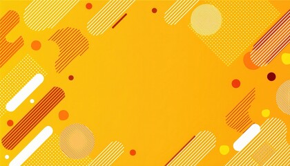 Aufkleber - abstract geometric frame with modern orange and yellow design, white border, diagonal stripes, and circular pattern elements

