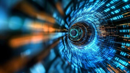 Wall Mural - a visual representation of the intersection between technology and security in a networked world.