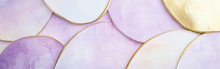 Leinwandbilder - Minimalist pencil strokes create a soothing background with soft purple hues and delicate gold accents, perfect for calming art displays