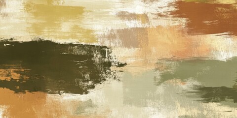 Poster - Layered textured illustration featuring rough strokes in warm and earthy tones creating a vibrant backdrop