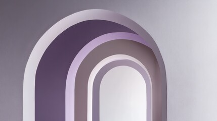 Poster - Elegant muted lavender and gray arcs create a serene abstract composition in minimalist design