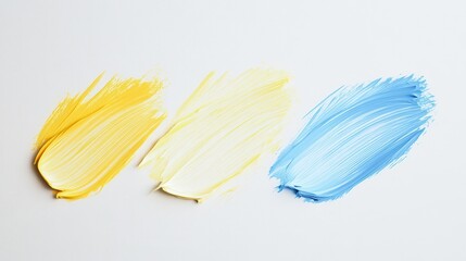 Aufkleber - Bright pastel paint strokes on a clean white background create a vibrant artistic display in a minimalist setting
