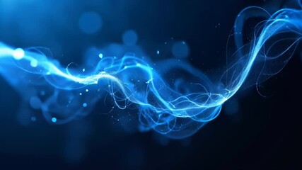 Abstract Light Streaks, Dynamic Blue Particle Flowing Visuals