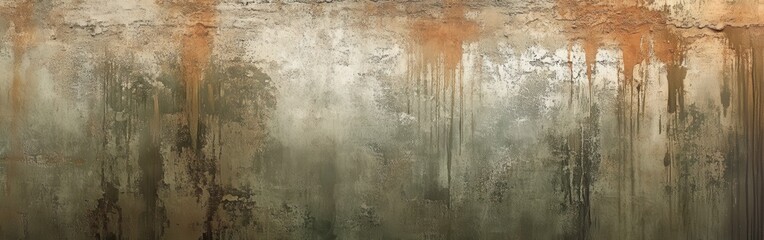 Poster - Distressed metallic design with olive green tones and rust accents captured in urban environment