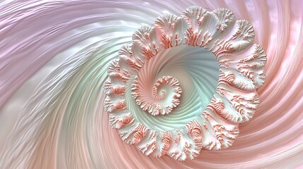 Wall Mural - a spiral shape with pink and green colors