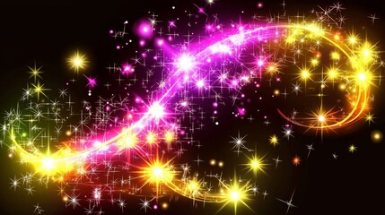 Wall Mural - A mesmerizing abstract background featuring sparkling lights and stars.
