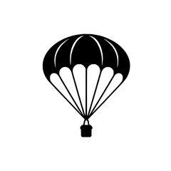 Wall Mural - isolated silhouette of a parachute with a basket suitable for design use as an icon or a graphic ele