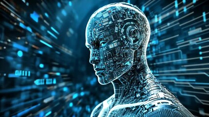The Genesis of AI: A Futuristic Digital Portrait