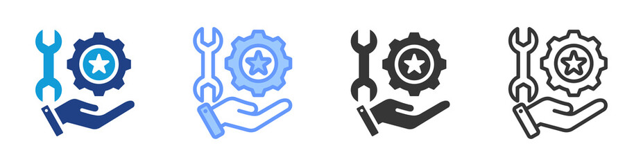 Technical Expertise icon set multiple style collection
