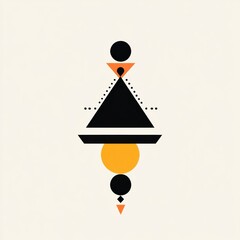 Leinwandbilder - Stylish geometric logo featuring dynamic triangles and circles in a modern color palette for design and branding projects