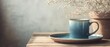 © Napat.T - Serene Blue Mug with Plate and Delicate Flowers on Wooden Table