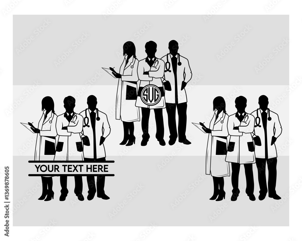 Doctorcircle Doctor svg, Doctor silhouette Svg Bundle, Medical Svg, Doctor Cartoon ...