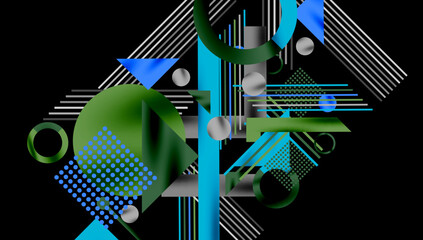 Wall Mural - Geometric background showcasing sharp lines, contrasting colors, and minimalistic shapes