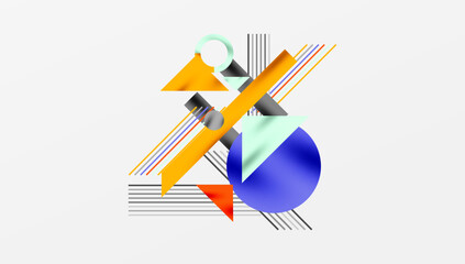 Wall Mural - Geometric background showcasing sharp lines, contrasting colors, and minimalistic shapes