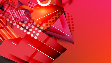 Poster - Creative triangles and circles composition