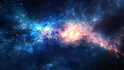 Wall Mural - Stunning cosmic scene showcasing vibrant nebulae in deep space with stars twinkling in the background