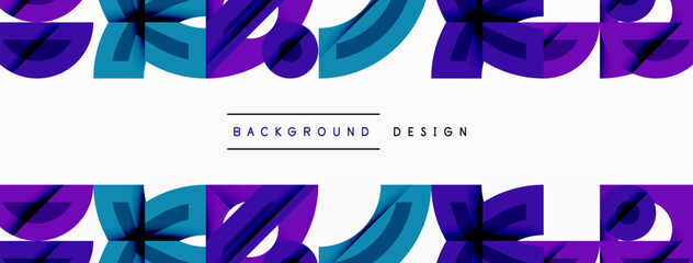 Wall Mural - Abstract geometric background shapes forming a modern, symmetrical pattern. Bold contrast, smooth gradients, dynamic composition, futuristic style