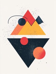 Aufkleber - Dynamic geometric logo design featuring abstract triangles and circles with a modern color palette and stylish composition