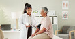 © peopleimages.com - Test, consultation and doctor with mature patient for blood pressure exam, healthcare and care in nursing home office. Advice, support and senior woman with medical professional for check on health