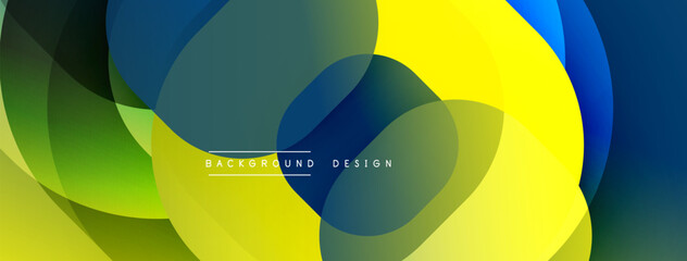Leinwandbilder - Abstract background with layered translucent gradient shapes