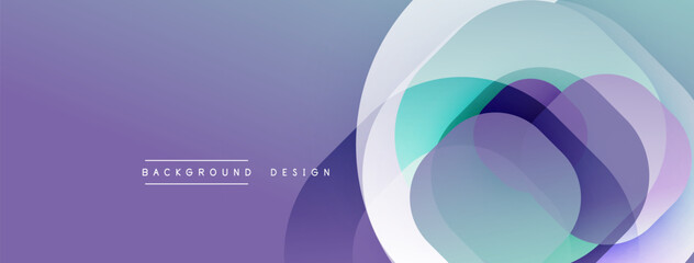 Leinwandbilder - Abstract background with layered translucent gradient shapes