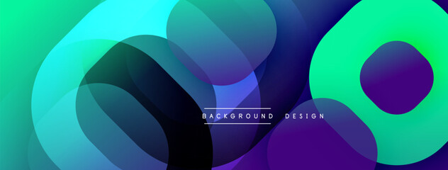 Aufkleber - Abstract background with layered translucent gradient shapes