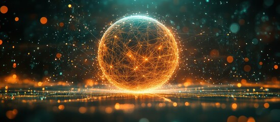 Abstract sphere network futuristic background