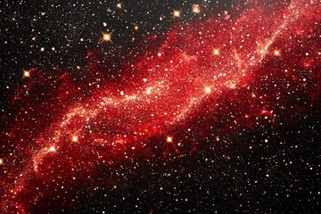 Wall Mural - cosmic red nebula: a glimmering celestial tapestry