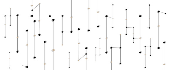 Aufkleber - Abstract background with connected black dots and thin white lines.