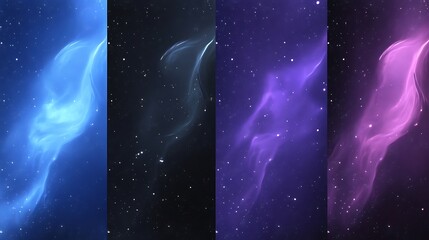 Wall Mural - colorful space nebulae set. cosmic cloud galaxy universe background for science and astronomy