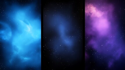 Wall Mural - space background with blue, dark blue, and purple nebulae for cosmic and science projects