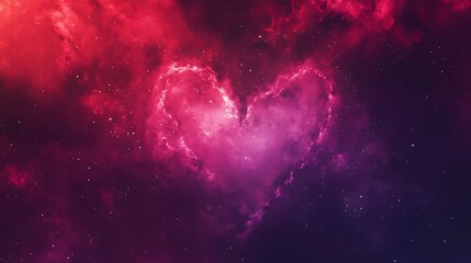 Wall Mural - heart nebula in outer space with stars and cosmic dust for valentine's day theme