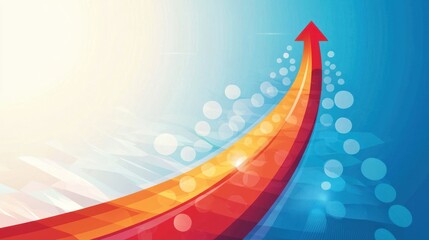Wall Mural - an abstract vector of an upward trajectory, showing a metaphor for building confidence over time.