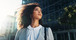 © CC/peopleimages.com - City, hope and thinking with business woman outdoor for idea, inspiration or travel. Building, opportunity and vision with confident corporate professional in urban town for start of new job