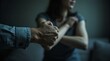 © TShirt Empire - Dark Emotional Domestic Violence Image Hand Grabbing Womans Wrist
