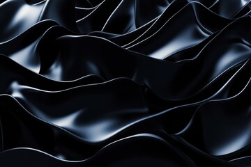 Leinwandbilder - Futuristic abstract pattern of monochrome soft 3D waves showcasing a smooth minimalist aesthetic in a modern design context