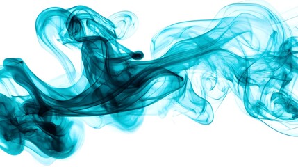 Wall Mural - Ethereal Abstract Blue Flowing Smoke Design with Smooth Movement and Translucent Texture