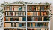 © nurdin - Beautifully Arranged Bookshelf Adorned with Green Plants and Vines