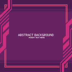 Purple Dark Cybernetic Industrial Style Frame Background, Pixel Art