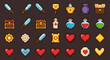 © ANNISA - Collection of retro pixel art icons for video game assets and design elements