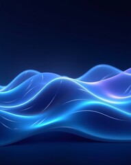 Aufkleber - Abstract illustration of luminous blue waves creating a stunning visual effect. The dynamic curves and vibrant colors evoke a sense of movement and energy