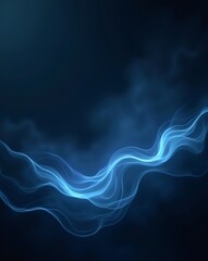 Wall Mural - a dynamic abstract design with glowing blue waves and a dark background