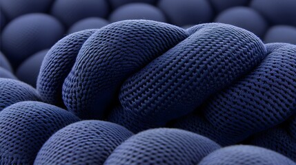 Abstract Blue Knitted Fabric Texture Background