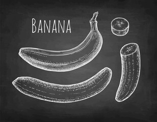 Wall Mural - bananas chalk sketch