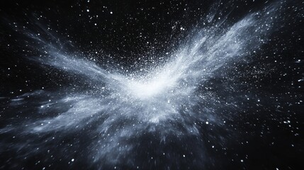 Wall Mural - a cosmic explosion of bright stardust, against the dark night sky