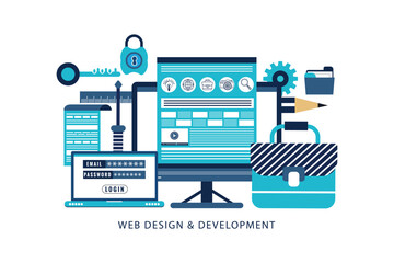Web design and development concept
