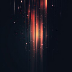 Aufkleber - Radiant Descent: Abstract Orange Light Streaks on Dark Background, A Modern Digital Art Piece 